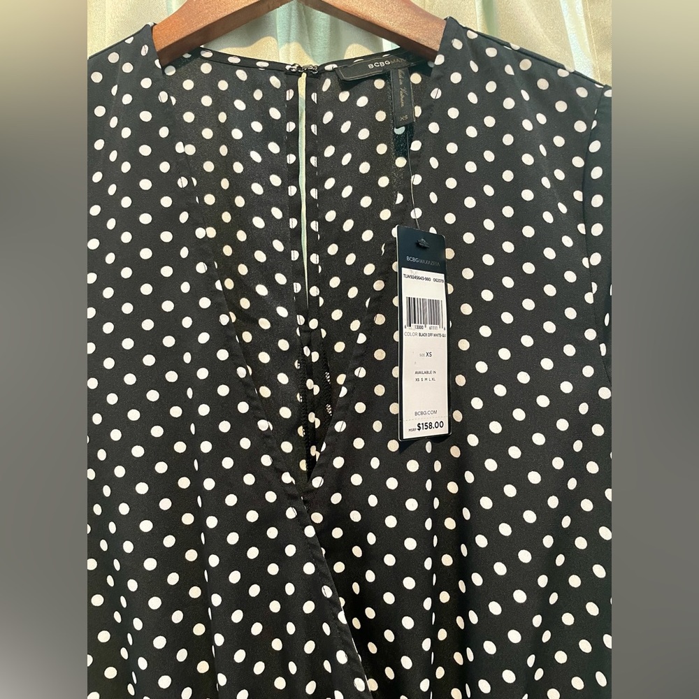 BCBGmaxaria Short Polka Dot Romper w/ POCKETS